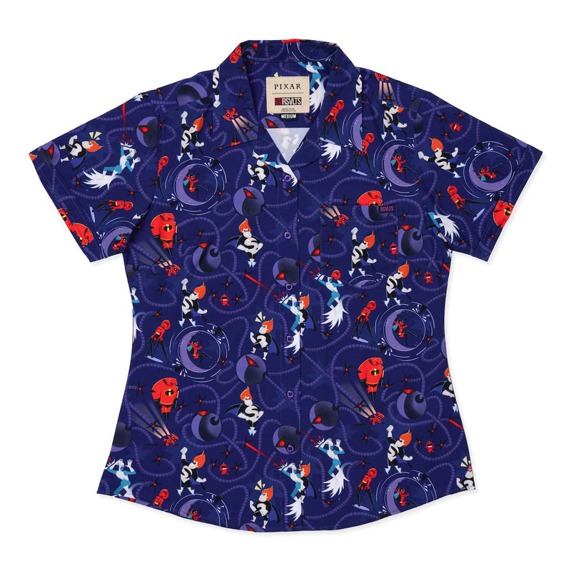 RSVLTS Operation Kronos Women's KUNUFLEX Short Sleeve Shirt in Purple — detail 2