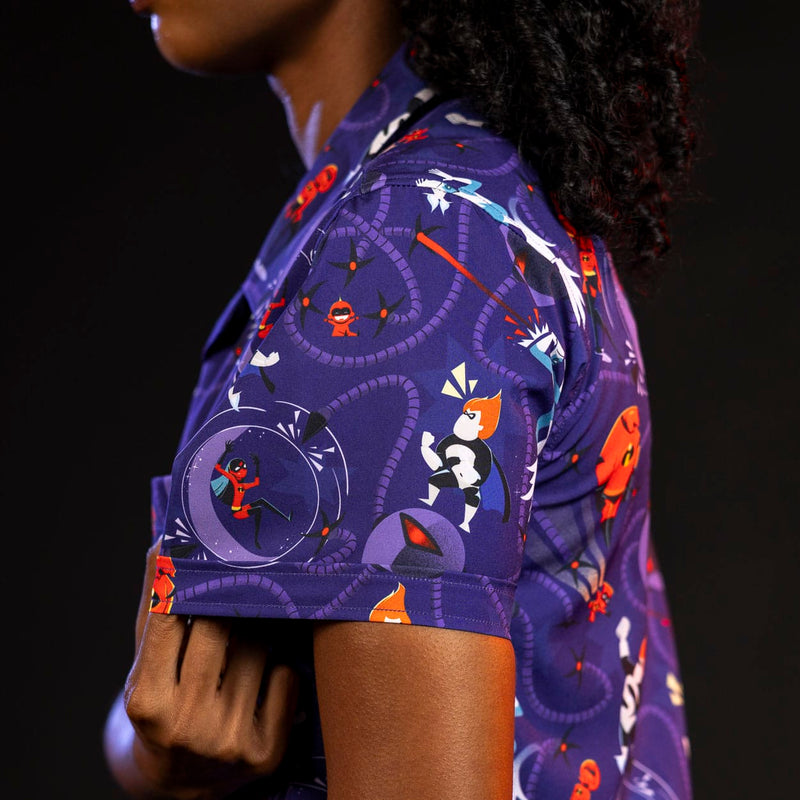 RSVLTS Operation Kronos Women's KUNUFLEX Short Sleeve Shirt in Purple — detail 5