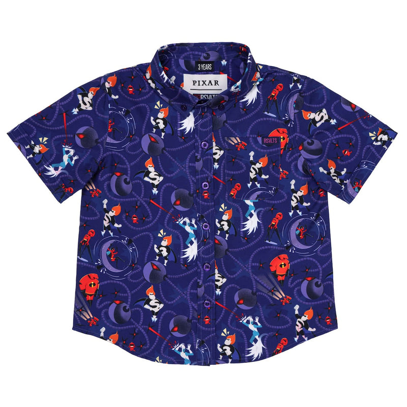 RSVLTS Operation Kronos Preschool KUNUFLEX Short Sleeve Shirt in Purple — detail 2