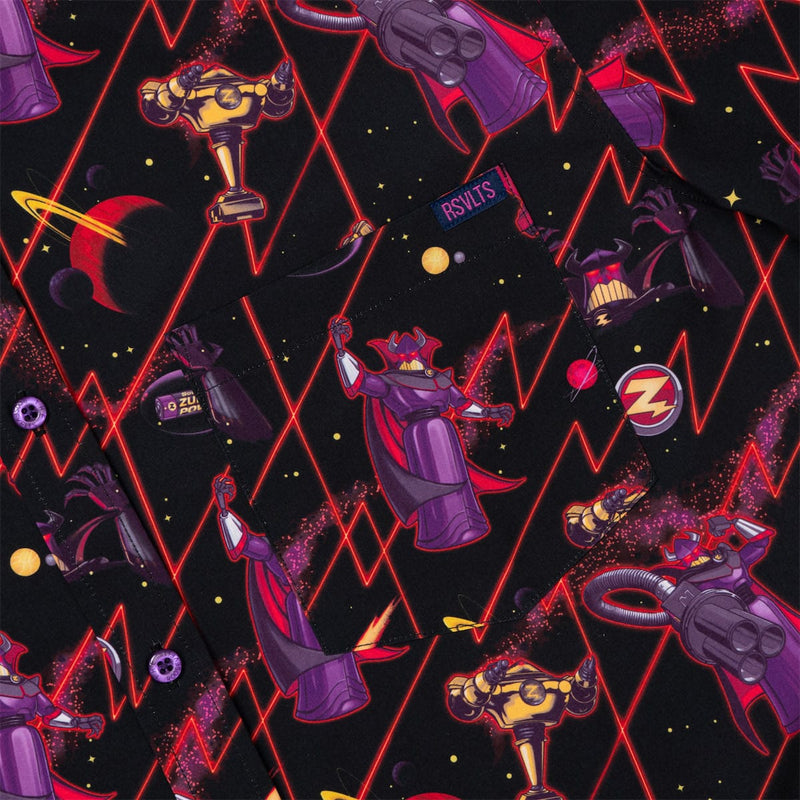 RSVLTS Emperor of Evil KUNUFLEX Short Sleeve Shirt in Black — detail 3
