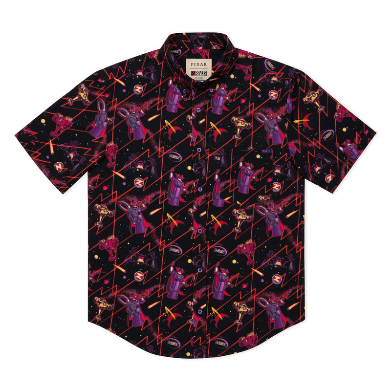 RSVLTS Emperor of Evil KUNUFLEX Short Sleeve Shirt in Black — detail 5