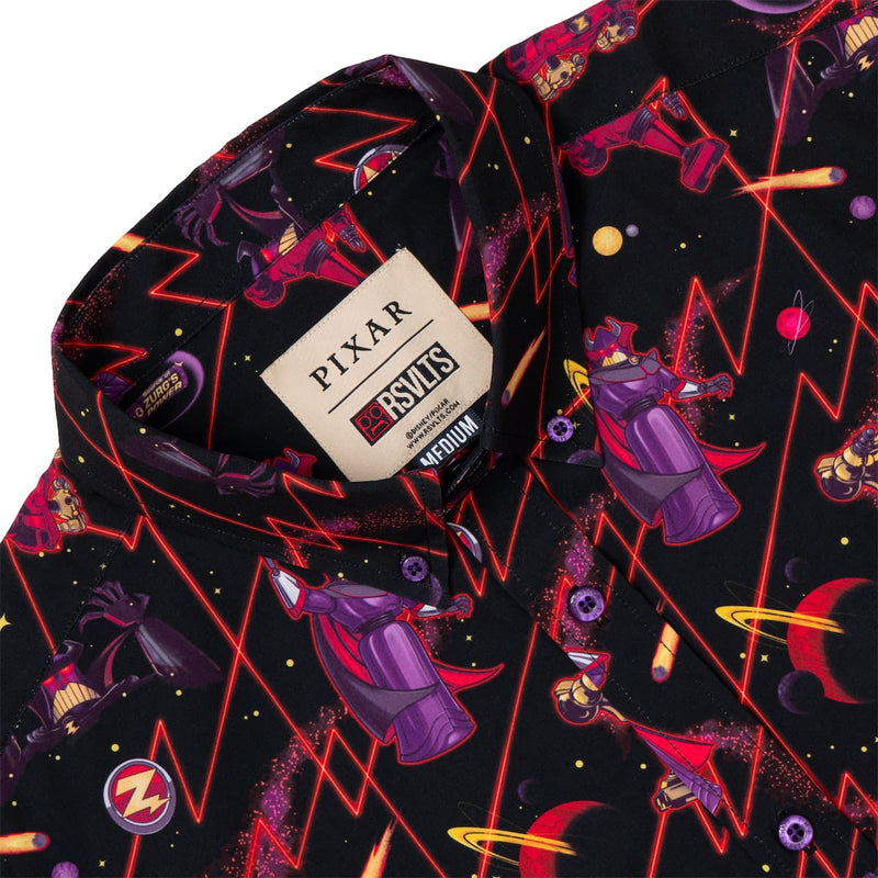 RSVLTS Emperor of Evil KUNUFLEX Short Sleeve Shirt in Black — detail 6