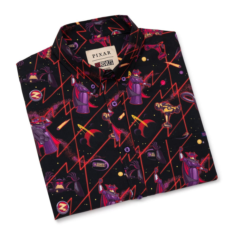 RSVLTS Emperor of Evil KUNUFLEX Short Sleeve Shirt in Black — detail 8