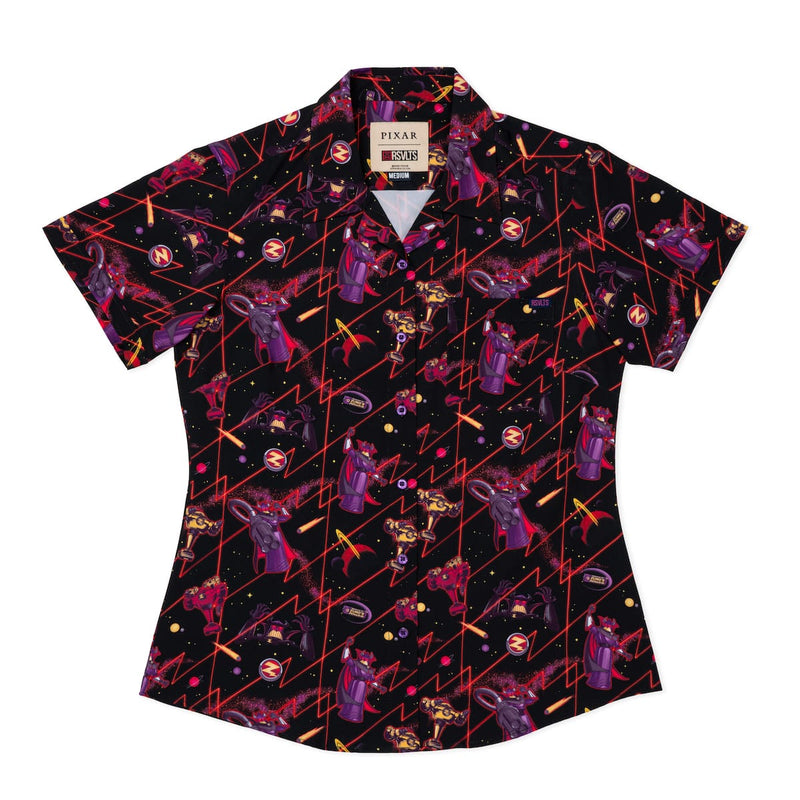RSVLTS Emperor of Evil Women's KUNUFLEX Short Sleeve Shirt in Black — detail 2
