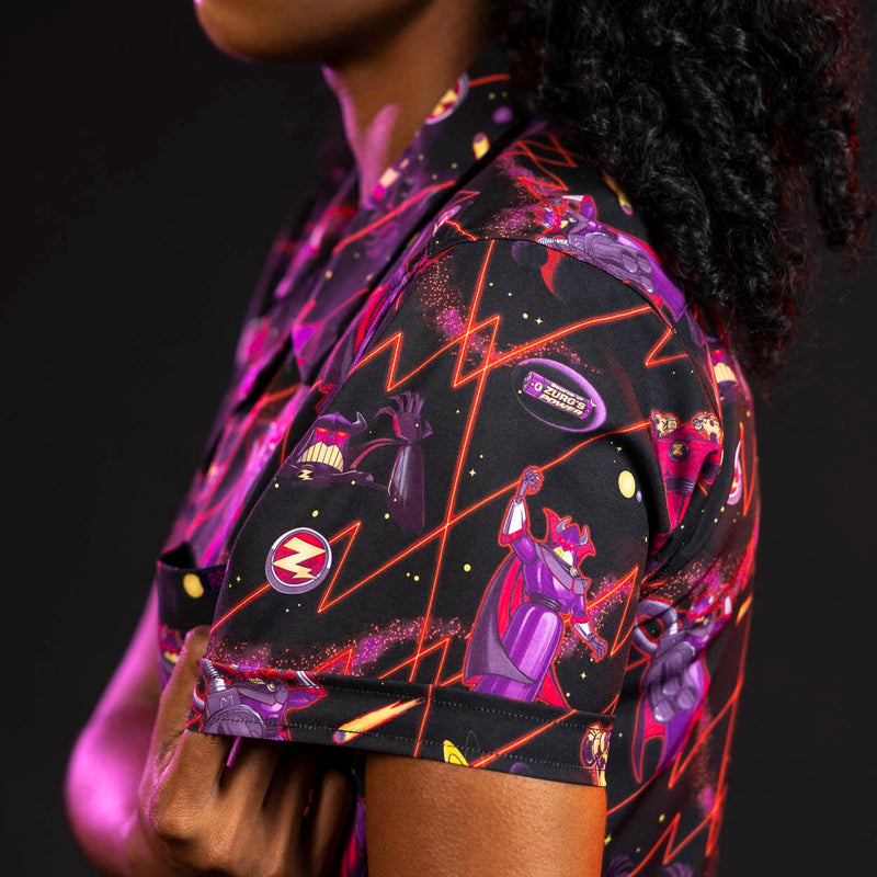 RSVLTS Emperor of Evil Women's KUNUFLEX Short Sleeve Shirt in Black — detail 5