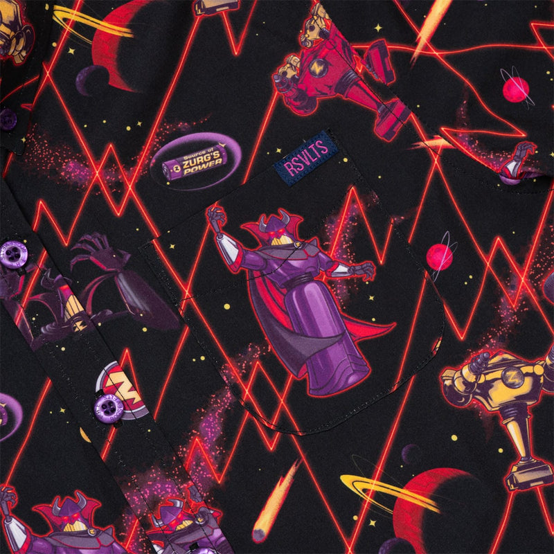 RSVLTS Emperor of Evil Youth KUNUFLEX Short Sleeve Shirt in Black — detail 2