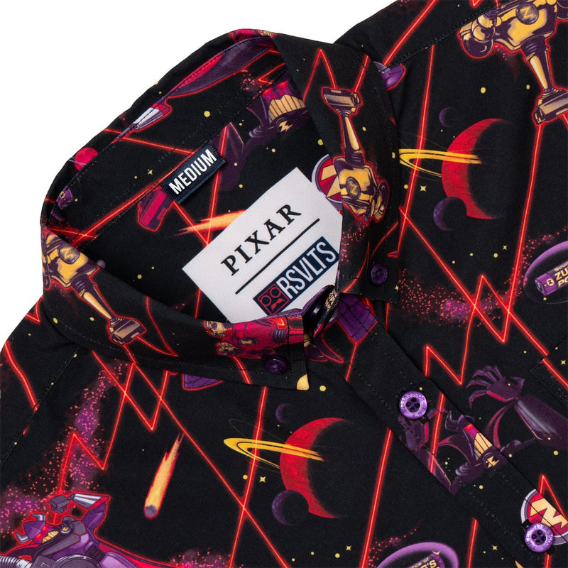RSVLTS Emperor of Evil Youth KUNUFLEX Short Sleeve Shirt in Black — detail 3