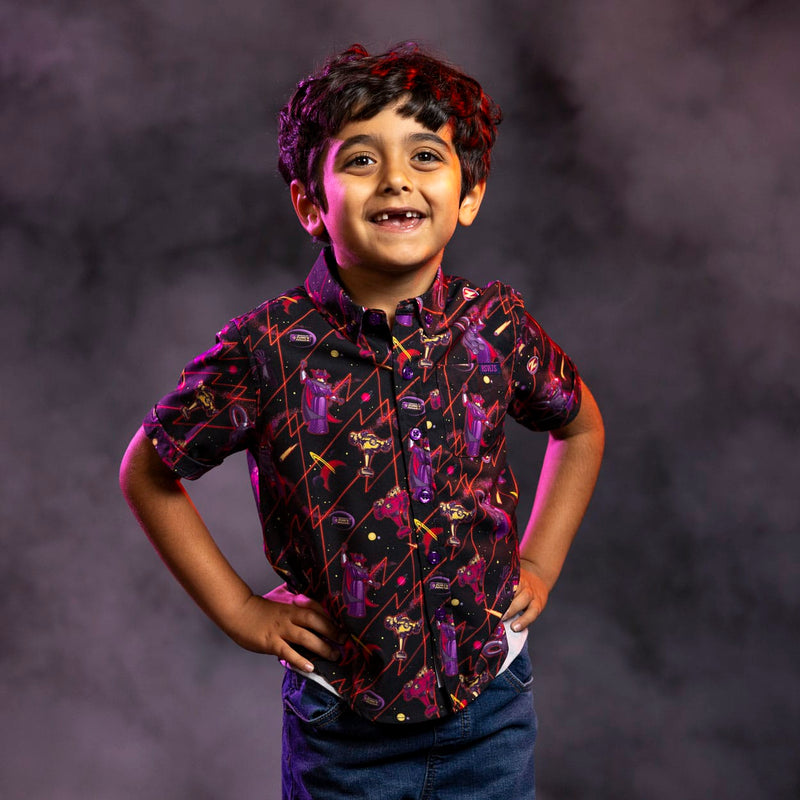 RSVLTS Emperor of Evil Preschool KUNUFLEX Short Sleeve Shirt in Black — front view