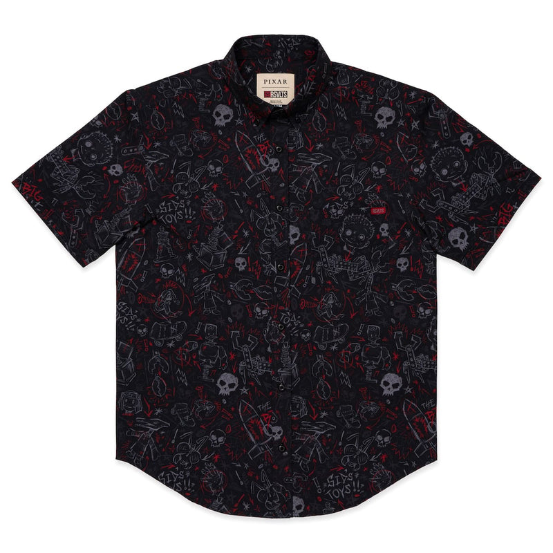 RSVLTS Sid's Schematics KUNUFLEX Short Sleeve Shirt in Black — detail 5