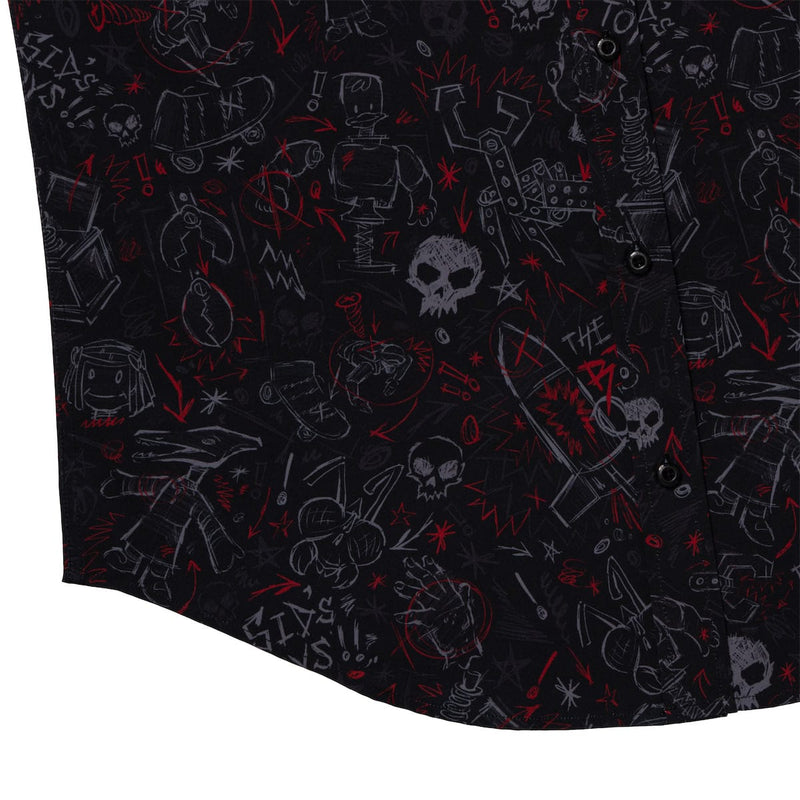 RSVLTS Sid's Schematics KUNUFLEX Short Sleeve Shirt in Black — detail 7