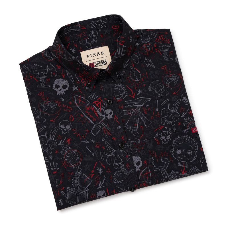 RSVLTS Sid's Schematics KUNUFLEX Short Sleeve Shirt in Black — detail 8