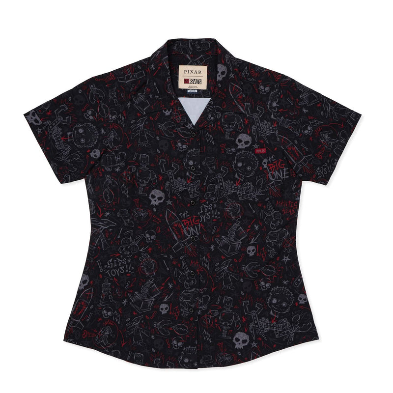 RSVLTS Sid's Schematics Women's KUNUFLEX Short Sleeve Shirt in Black — detail 2