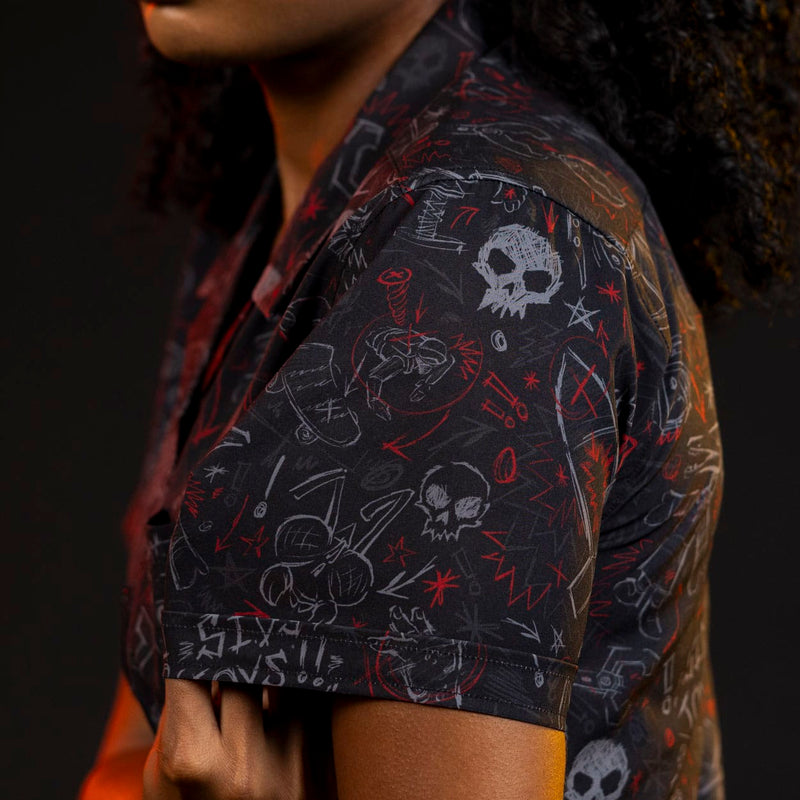 RSVLTS Sid's Schematics Women's KUNUFLEX Short Sleeve Shirt in Black — detail 5