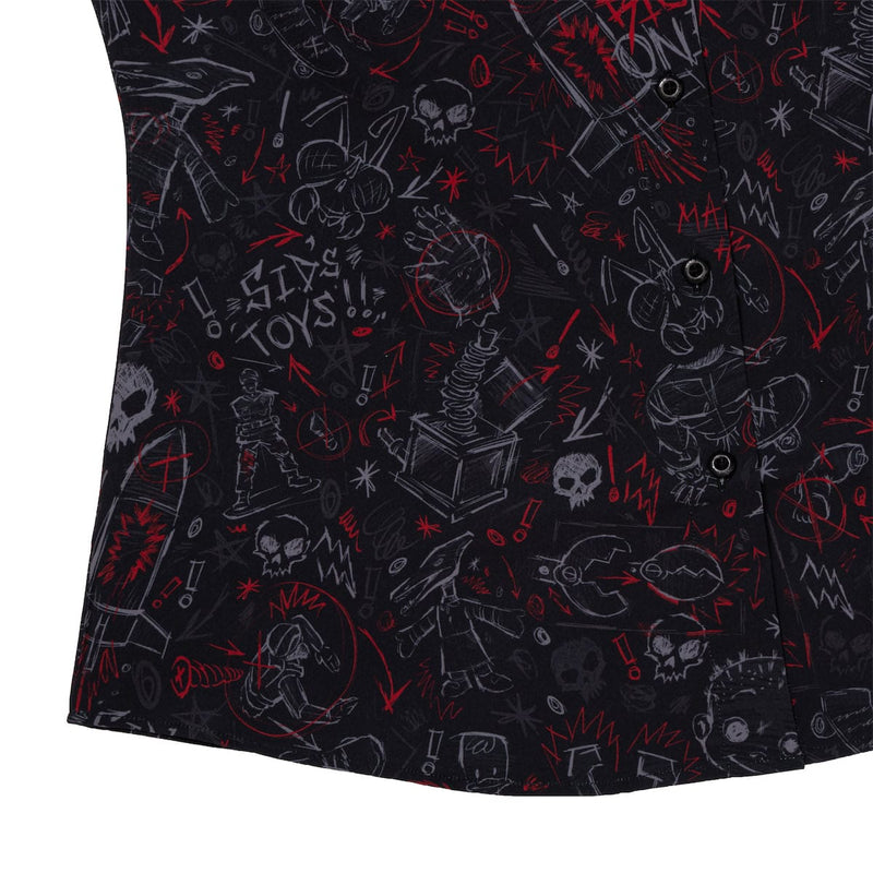RSVLTS Sid's Schematics Women's KUNUFLEX Short Sleeve Shirt in Black — detail 7