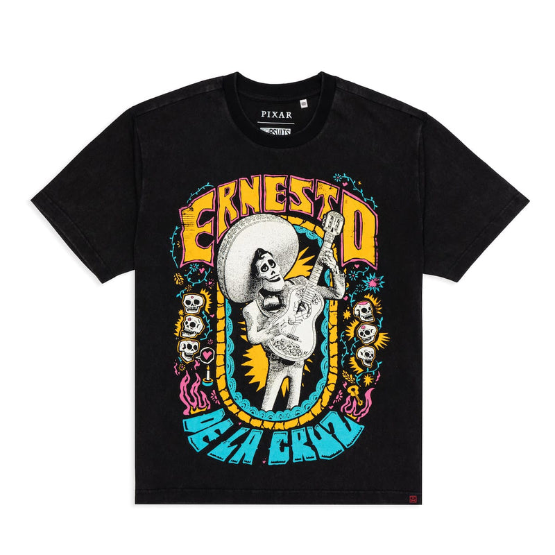 RSVLTS Remember Me Vintage Crewneck Tee in Black — front view