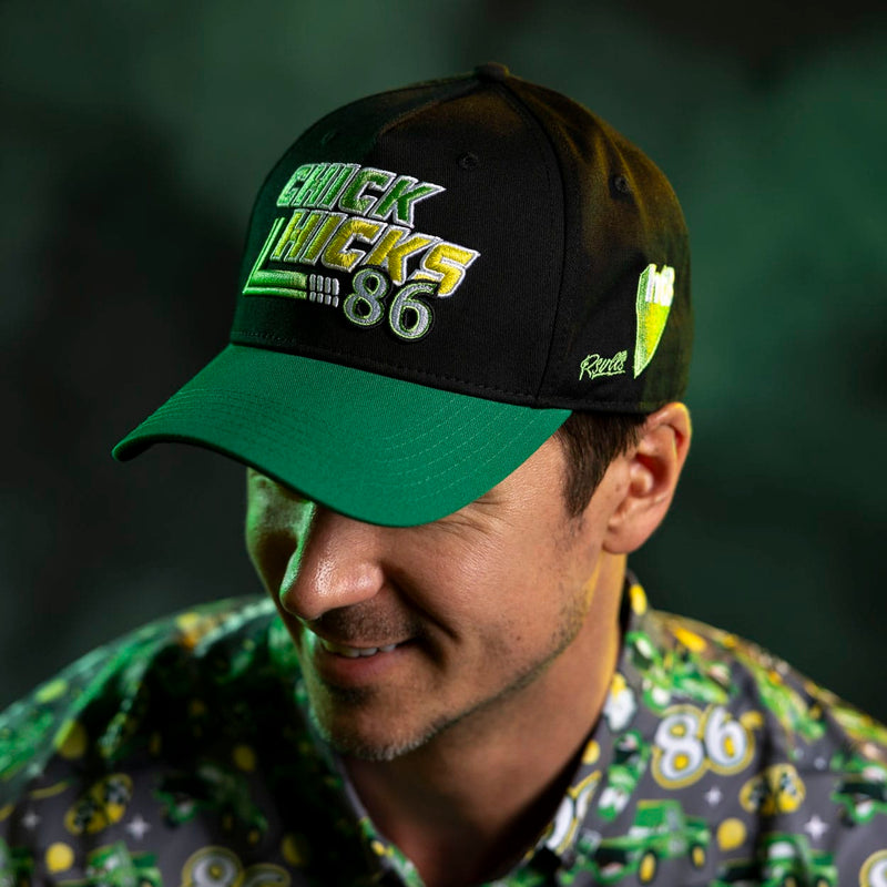 RSVLTS Chick Hicks 86 5-Panel Curved Brim Hat in Black — detail 4