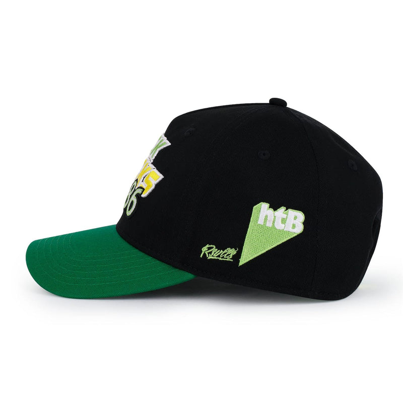 RSVLTS Chick Hicks 86 5-Panel Curved Brim Hat in Black — detail 5