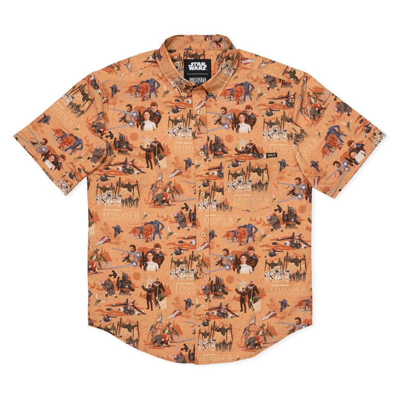RSVLTS This Slumber Party's Over KUNUFLEX Short Sleeve Shirt in Orange — detail 5