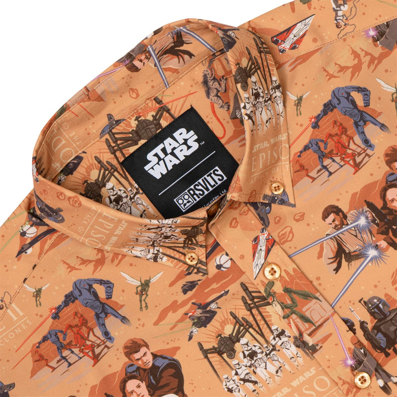 RSVLTS This Slumber Party's Over KUNUFLEX Short Sleeve Shirt in Orange — detail 6