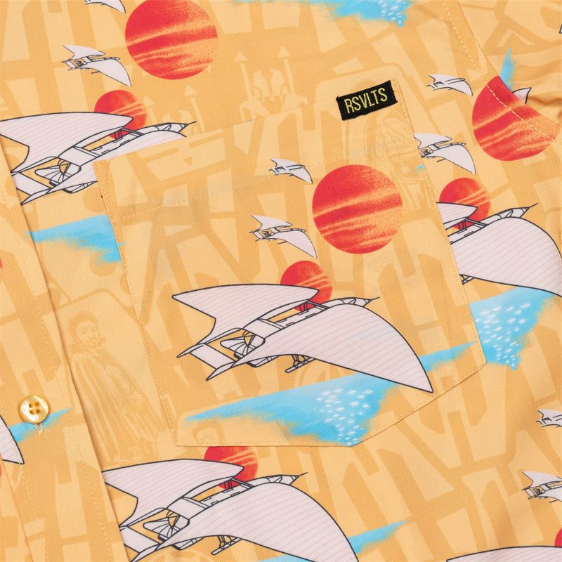 RSVLTS Lando's Gamble KUNUFLEX Short Sleeve Shirt in Orange — detail 3