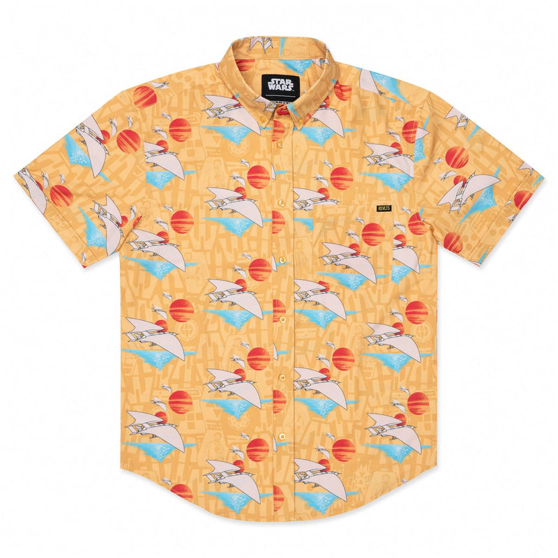 RSVLTS Lando's Gamble KUNUFLEX Short Sleeve Shirt in Orange — detail 5
