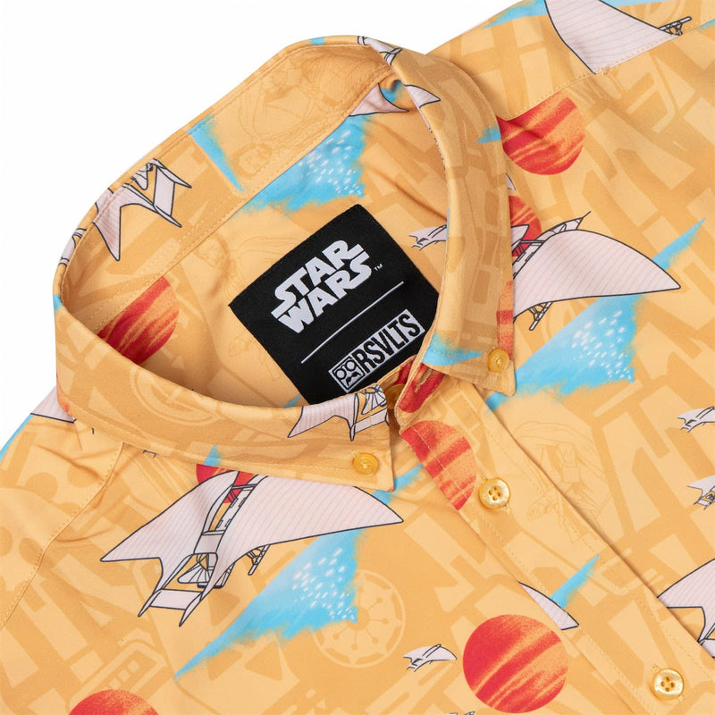 RSVLTS Lando's Gamble KUNUFLEX Short Sleeve Shirt in Orange — detail 7