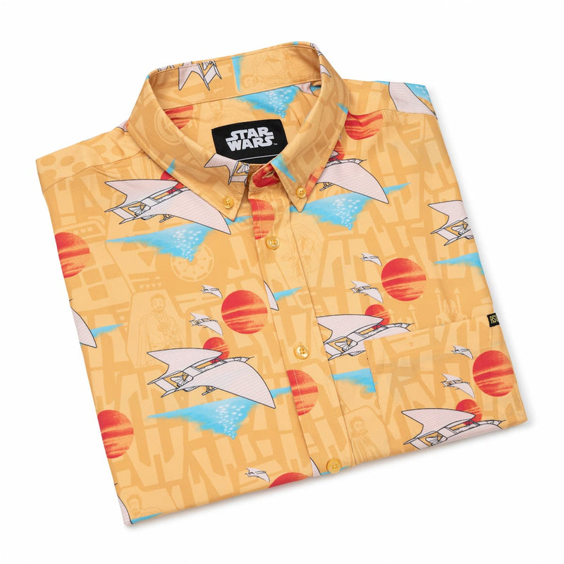 RSVLTS Lando's Gamble KUNUFLEX Short Sleeve Shirt in Orange — detail 8