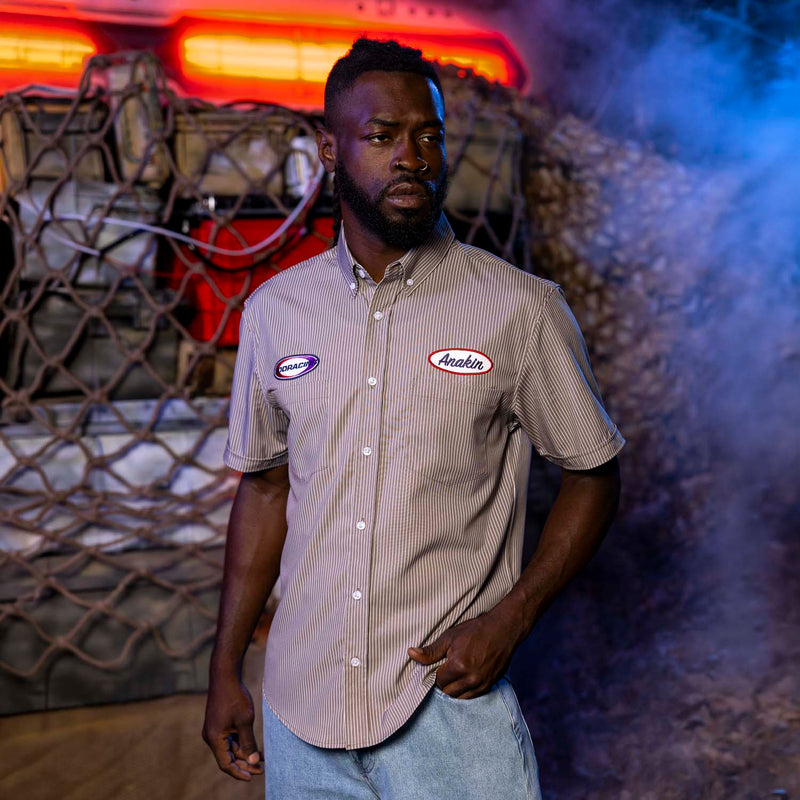 RSVLTS Mos Espa’s Engine Repair KUNUFLEX Short Sleeve Shirt in Multicolor — detail 6