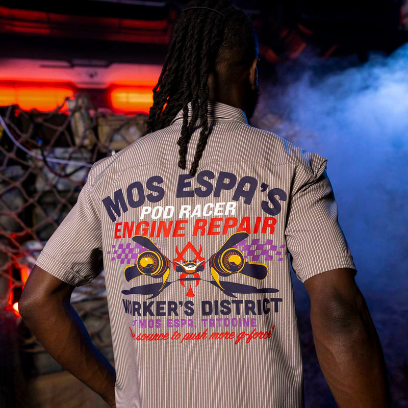 RSVLTS Mos Espa’s Engine Repair KUNUFLEX Short Sleeve Shirt in Multicolor — detail 7