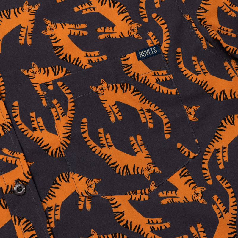 RSVLTS Easy Tiger KUNUFLEX Short Sleeve Shirt in Black — detail 2
