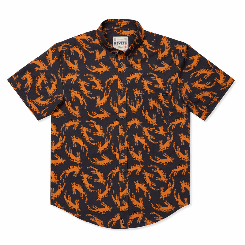 RSVLTS Easy Tiger KUNUFLEX Short Sleeve Shirt in Black — detail 3