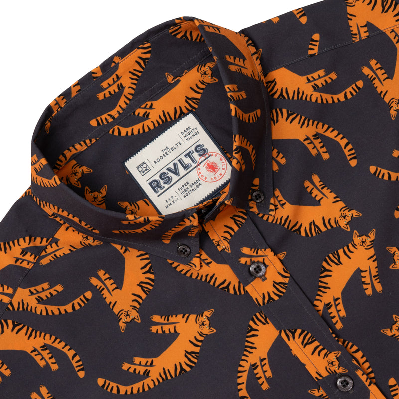 RSVLTS Easy Tiger KUNUFLEX Short Sleeve Shirt in Black — detail 4