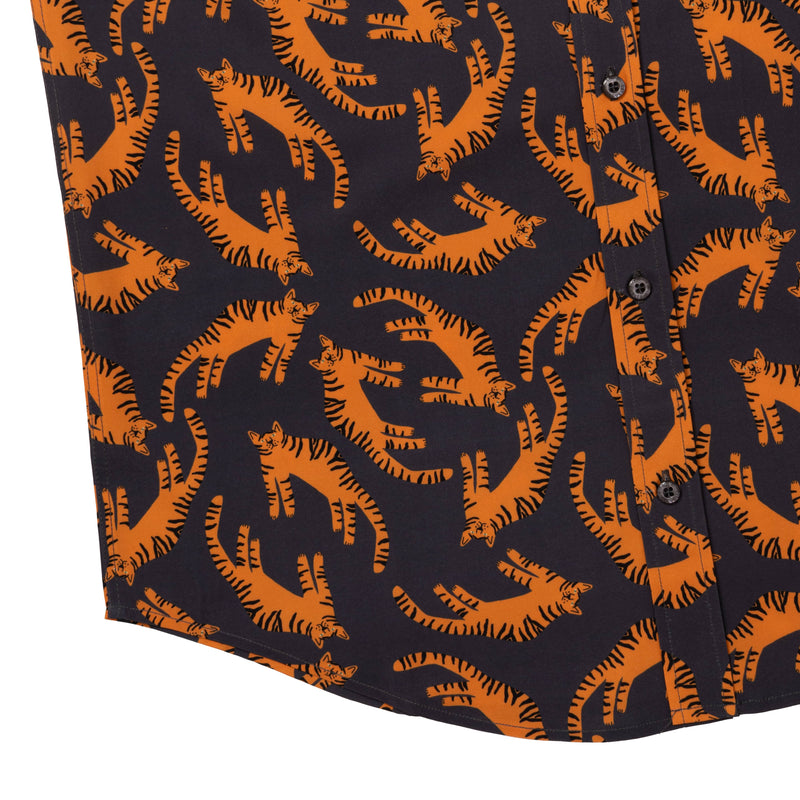RSVLTS Easy Tiger KUNUFLEX Short Sleeve Shirt in Black — detail 5