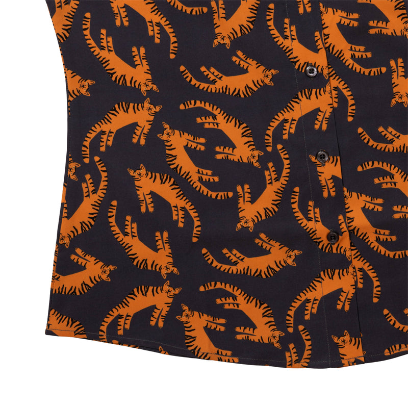 RSVLTS Easy Tiger Women's KUNUFLEX Short Sleeve Shirt in Black — detail 4