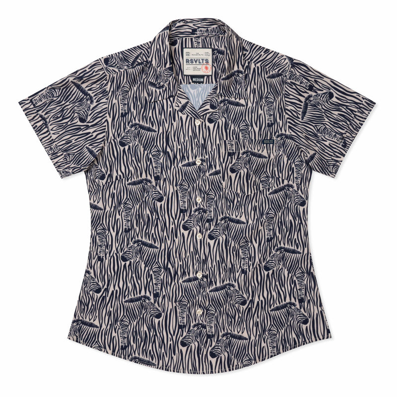 RSVLTS Z-Bruhs Women's KUNUFLEX Short Sleeve Shirt in Black — front view