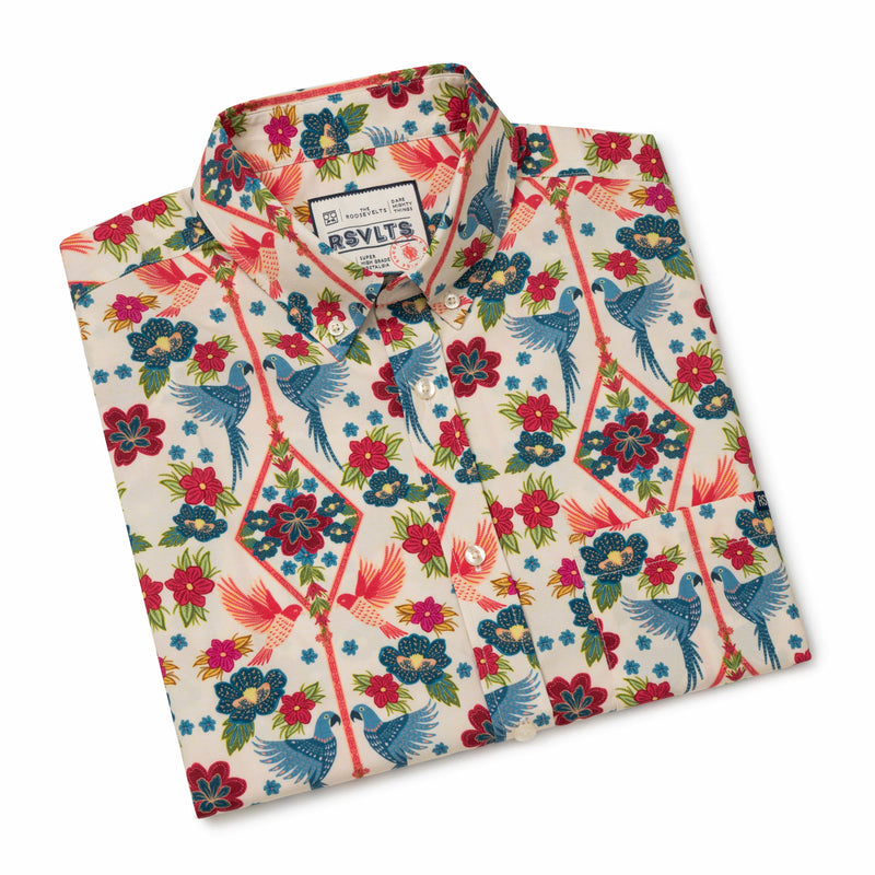 RSVLTS The Aviary KUNUFLEX Short Sleeve Shirt in Multicolor — detail 6
