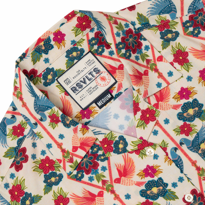 RSVLTS The Aviary Women's KUNUFLEX Short Sleeve Shirt in Multicolor — detail 3