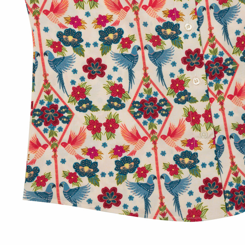 RSVLTS The Aviary Women's KUNUFLEX Short Sleeve Shirt in Multicolor — detail 4