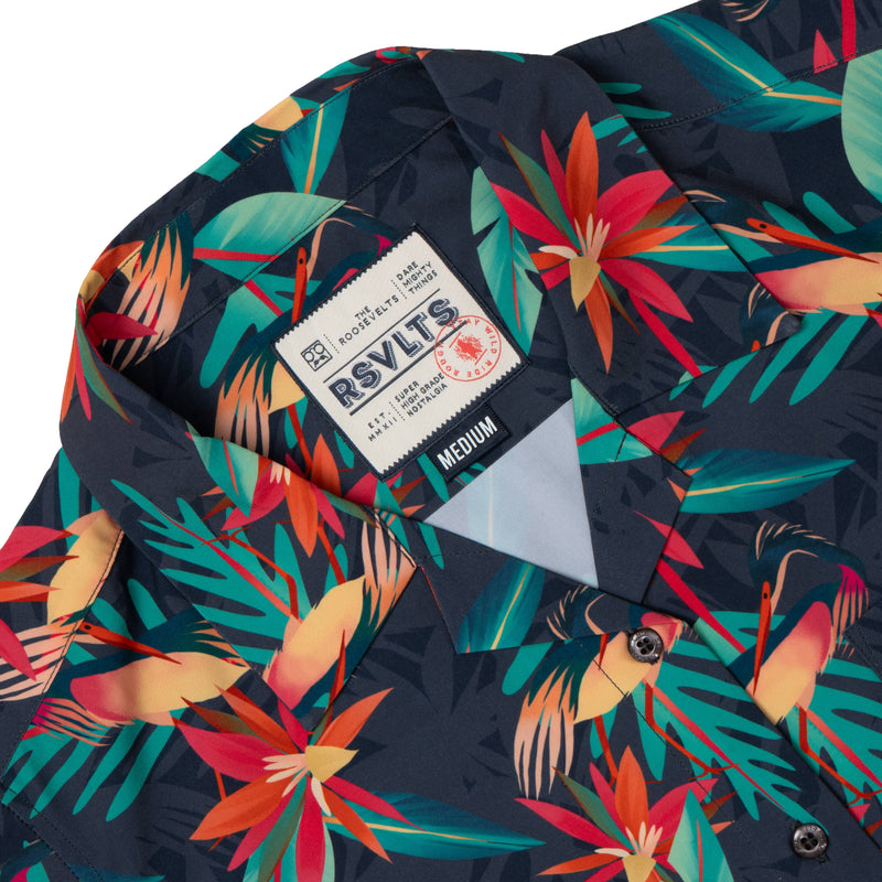 RSVLTS You Heron Me? Women's KUNUFLEX Short Sleeve Shirt in Black — detail 3