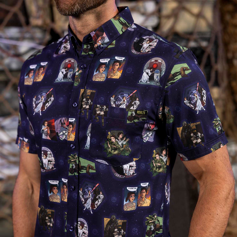 RSVLTS Royal Rebel KUNUFLEX Short Sleeve Shirt in Black — detail 4
