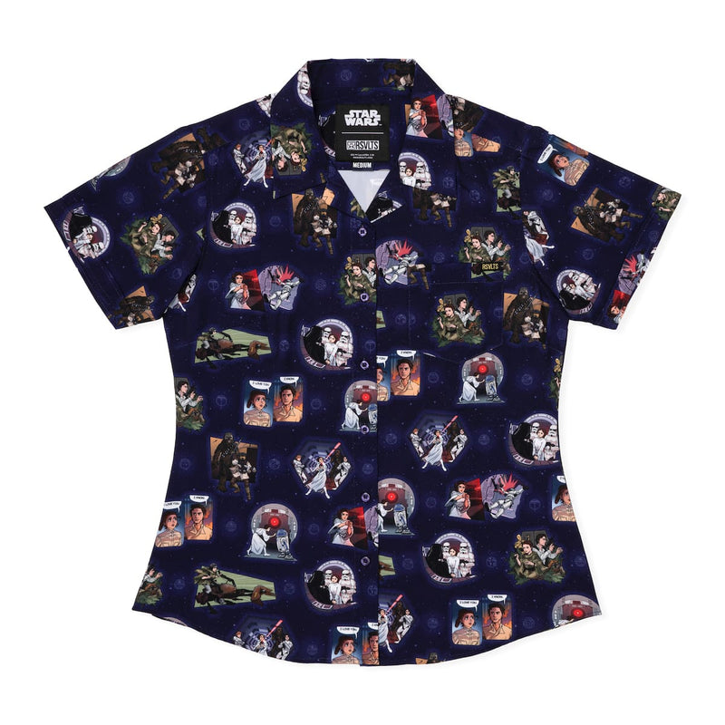RSVLTS Royal Rebel Women's KUNUFLEX Short Sleeve Shirt in Black — detail 2