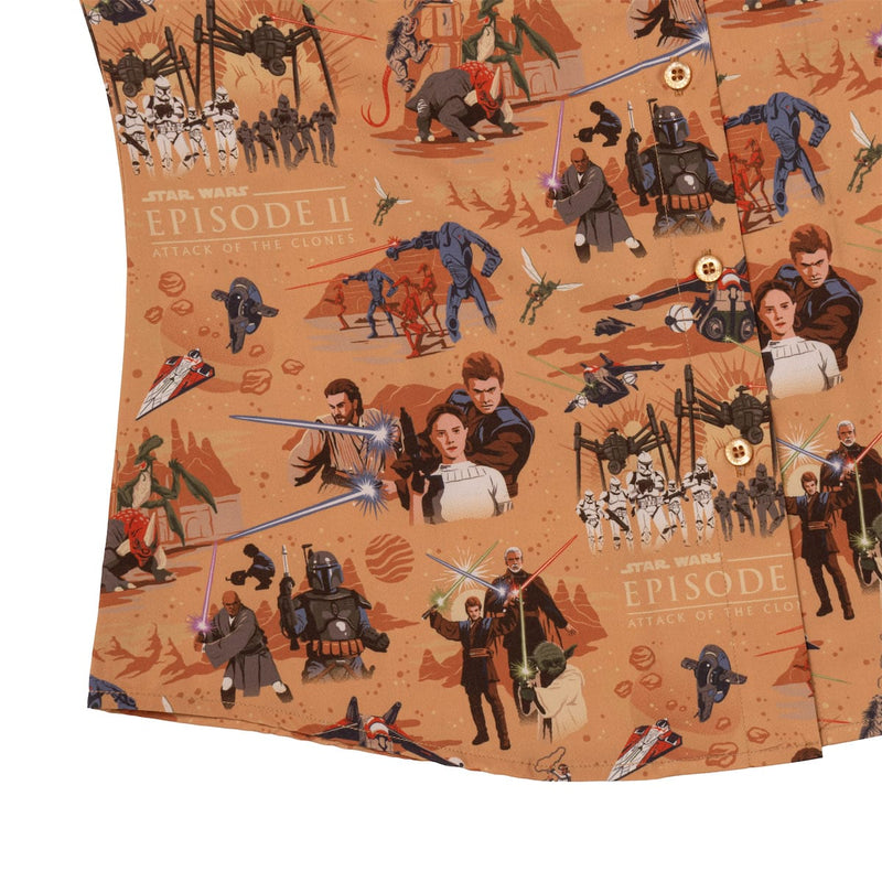 RSVLTS This Slumber Party's Over Women's KUNUFLEX Short Sleeve Shirt in Orange — detail 7