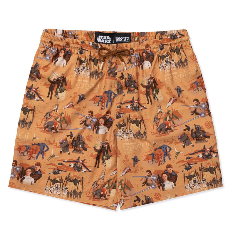 RSVLTS This Slumber Party's Over Hybrid Shorts in Orange — front view