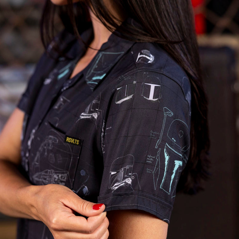 RSVLTS Helmetrics Women's KUNUFLEX Short Sleeve Shirt in Black — detail 5