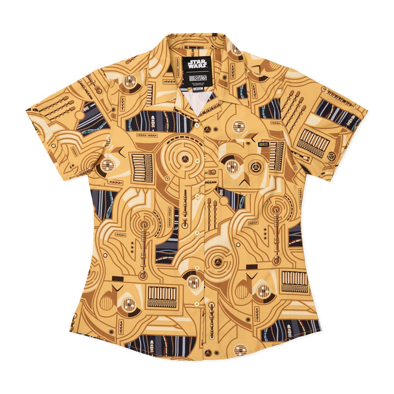 RSVLTS Oh Dear! Women's KUNUFLEX Short Sleeve Shirt in Yellow — detail 2