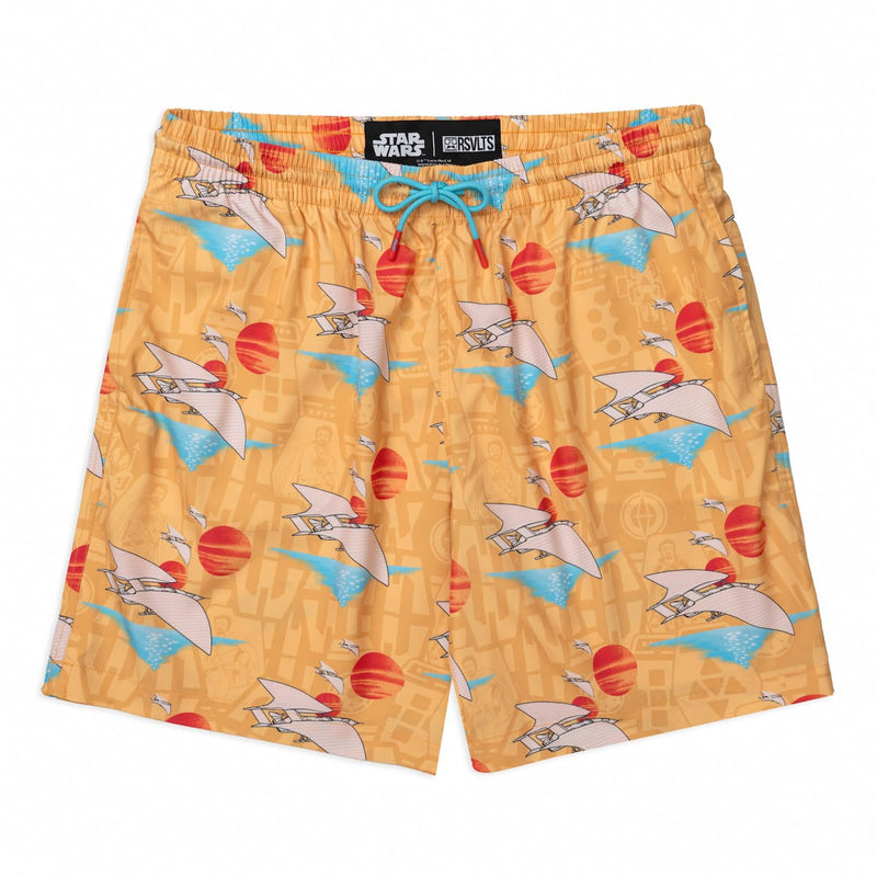 RSVLTS Lando's Gamble Hybrid Shorts in Orange — front view