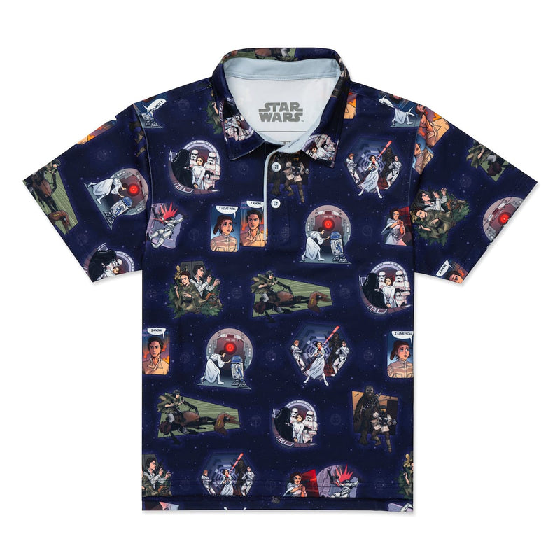 RSVLTS Royal Rebel Youth All-Day Polo in Black — front view