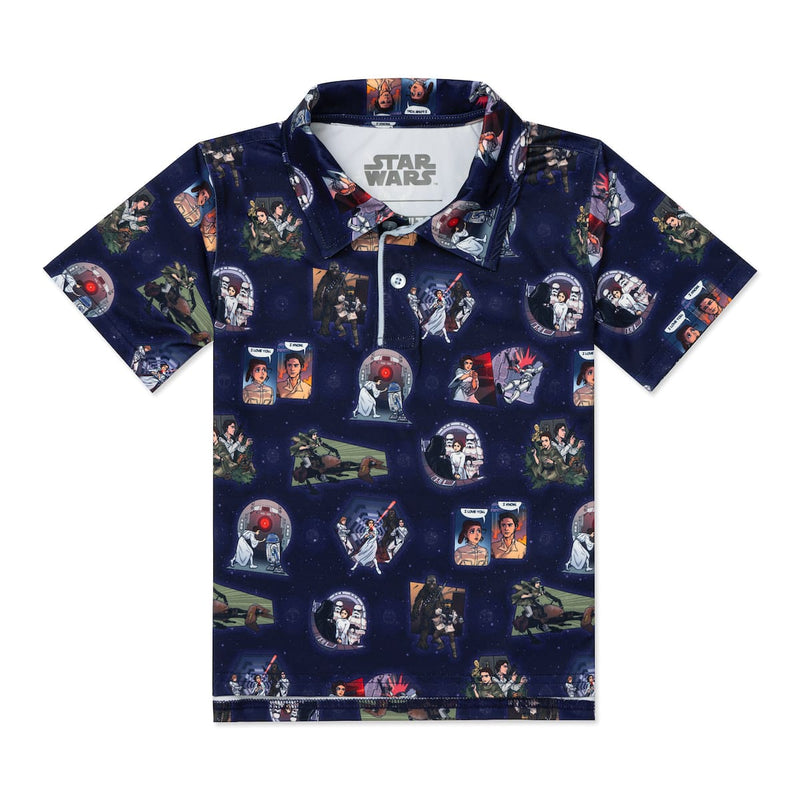 RSVLTS Royal Rebel Preschool All-Day Polo in Black — front view