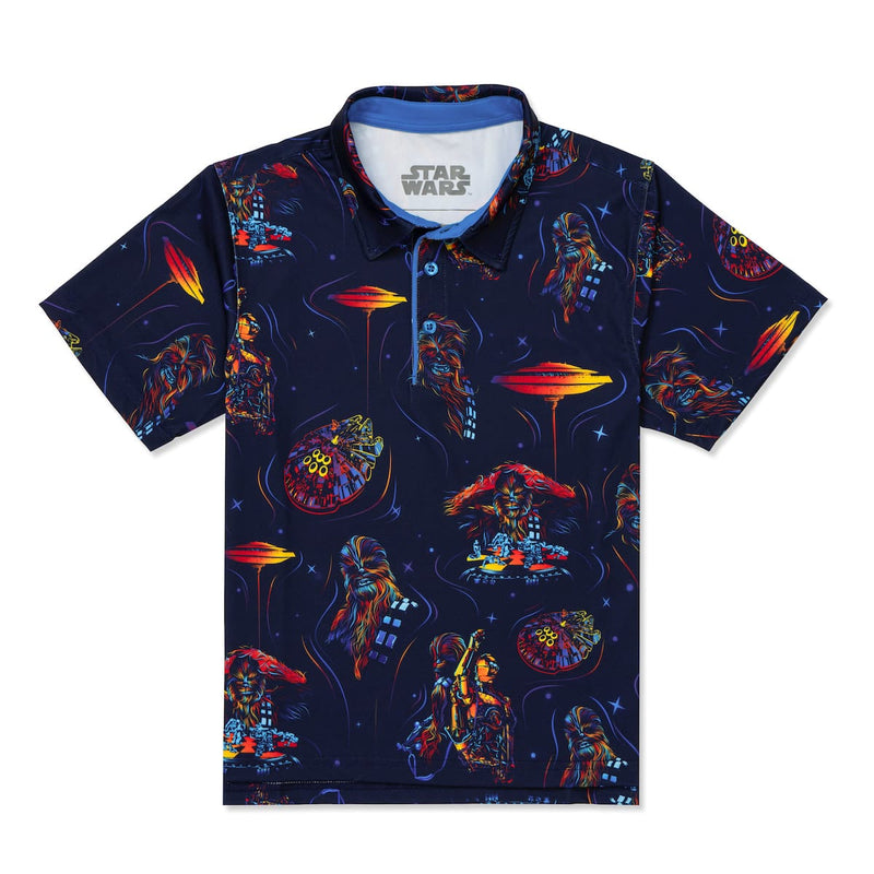 RSVLTS Wookiee Warp Youth All-Day Polo in Black — front view