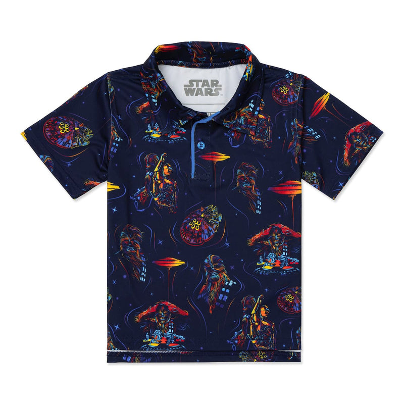 RSVLTS Wookiee Warp Preschool All-Day Polo in Black — front view